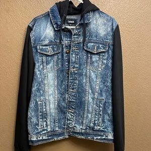 Blacked Hooded Denim Jacket